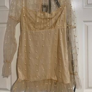 Pretty little thing nude tulle dress